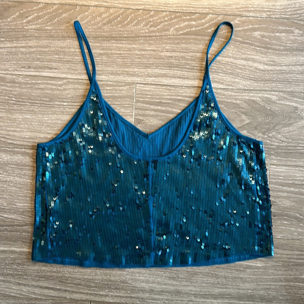 Express Sequined Crop Top size medium - Picture 6 of 7
